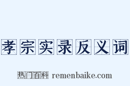 孝宗实录反义词是什么意思的图片